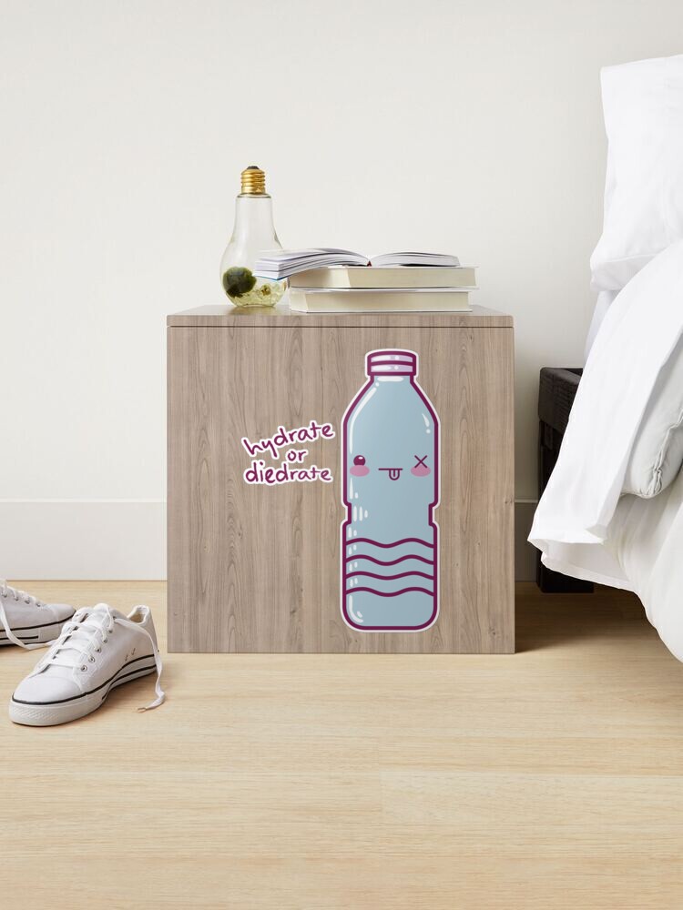 Hydrate or Diedrate Cute Kawaii Water Bottle Aesthetic Art Board