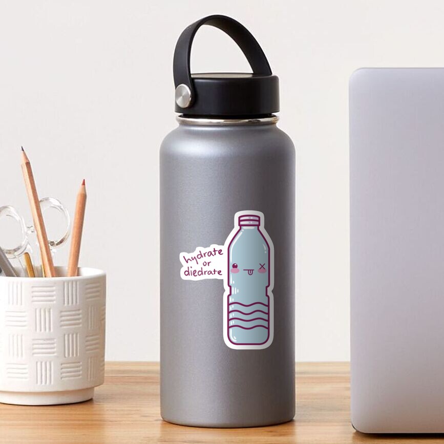 Hydrate or Diedrate Cute Kawaii Water Bottle Aesthetic Art Board