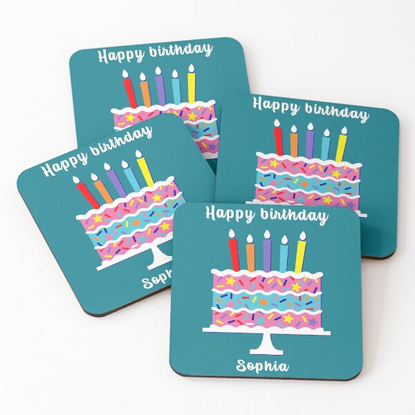 Item preview, Happy birthday Sophia, personalized, birthday card, wishes, Sophia, cool, cake, wish designed and sold by helkav.