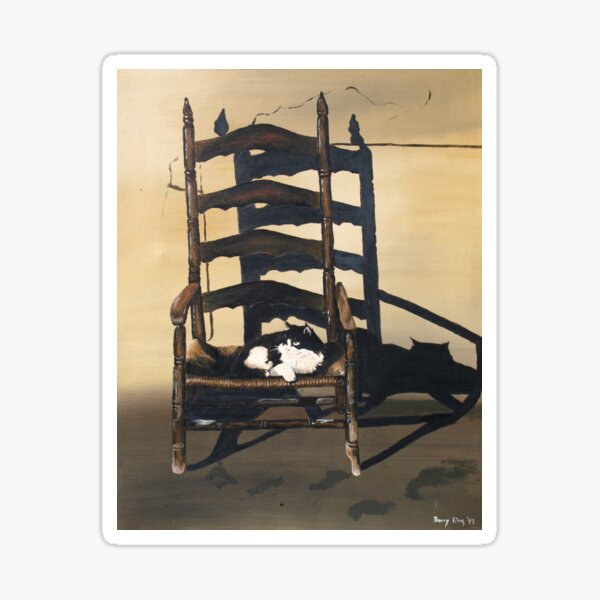 Cat In Wicker Chair Sticker