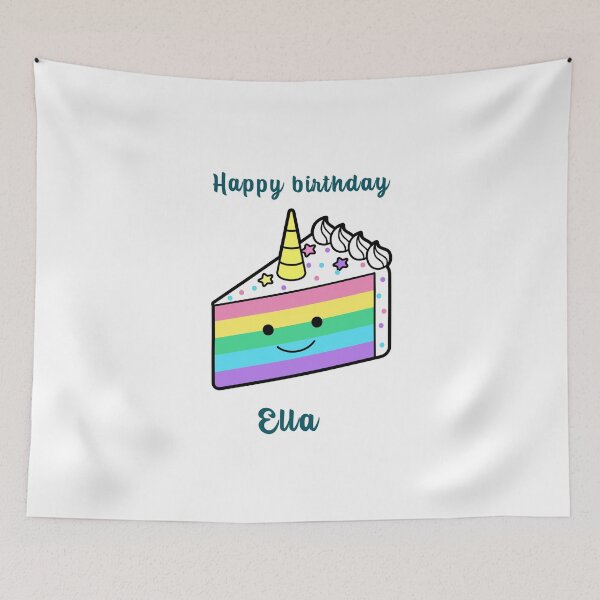Item preview, Happy birthday Ella, personalized, birthday card, wishes, Ella, cool, cake, wish designed and sold by helkav.