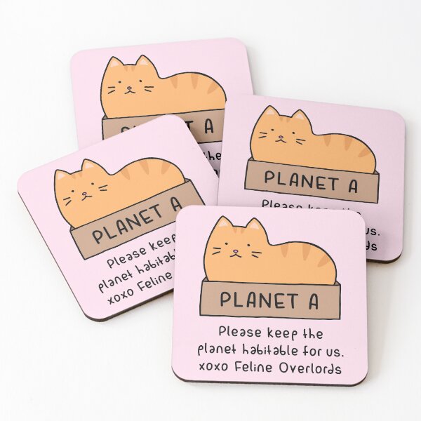 Item preview, Orange Cat - Habitable Planet (Blossom Pink)  designed and sold by ImperfectLife.