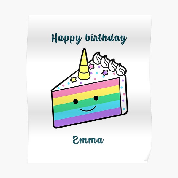 Poster Joyeux Anniversaire Emma Par Myart 29 Redbubble