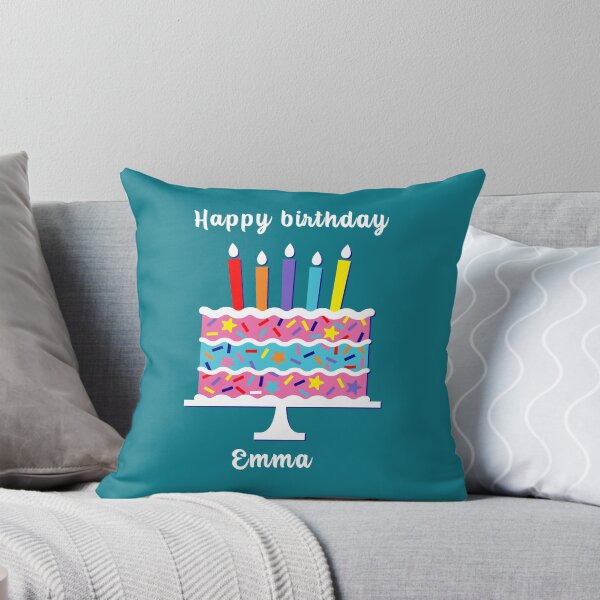 Item preview, Happy birthday Emma, personalized, birthday card, wishes, Emma, cool, cake, wish designed and sold by helkav.