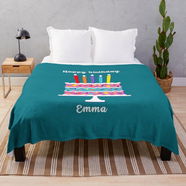Item preview, Happy birthday Emma, personalized, birthday card, wishes, Emma, cool, cake, wish designed and sold by helkav.