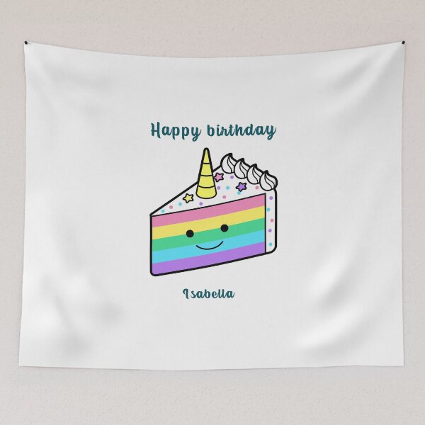 Item preview, Happy birthday Isabella, personalized, birthday card, wishes, Isabella, cool, cake, wish designed and sold by helkav.