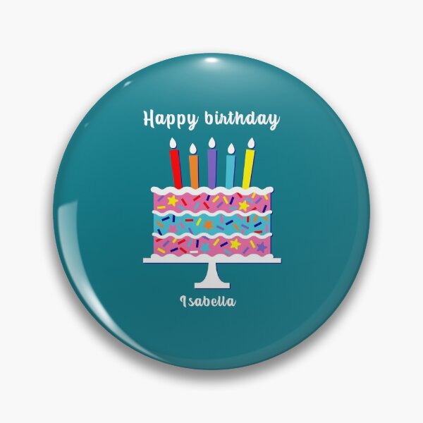 Item preview, Happy birthday Isabella, personalized, birthday card, wishes, Isabella, cool, cake, wish designed and sold by helkav.