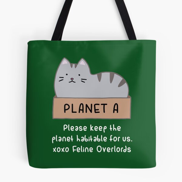 Item preview, Gray Cat - Habitable Planet (Forest Green) designed and sold by ImperfectLife.