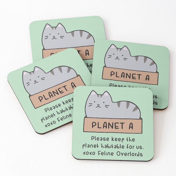 Item preview, Gray Cat - Habitable Planet (Mint Green) designed and sold by ImperfectLife.