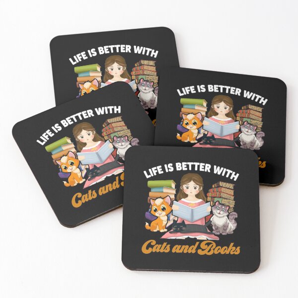 Item preview, Life Is better with cats and books designed and sold by designdroplet.