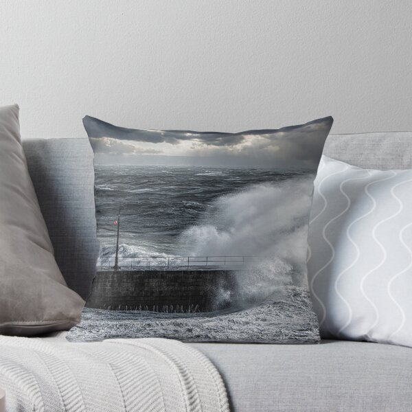 Item preview, Porthleven harbour,storm at Porthleven Cornwall ,storm with large waves  designed and sold by kathleenjean.