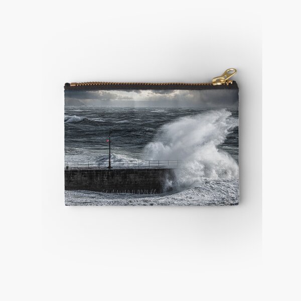 Item preview, Porthleven harbour,storm at Porthleven Cornwall ,storm with large waves  designed and sold by kathleenjean.