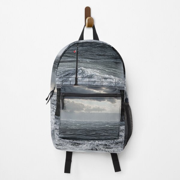 Item preview, Porthleven harbour,storm at Porthleven Cornwall ,storm with large waves  designed and sold by kathleenjean.