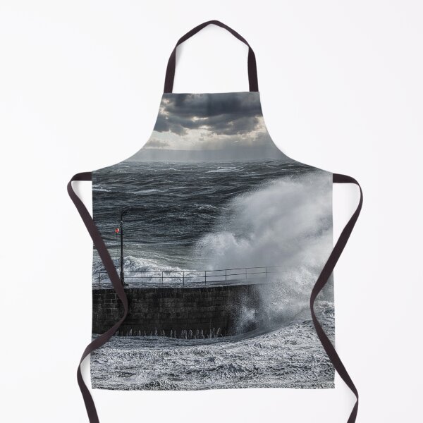 Item preview, Porthleven harbour,storm at Porthleven Cornwall ,storm with large waves designed and sold by kathleenjean.