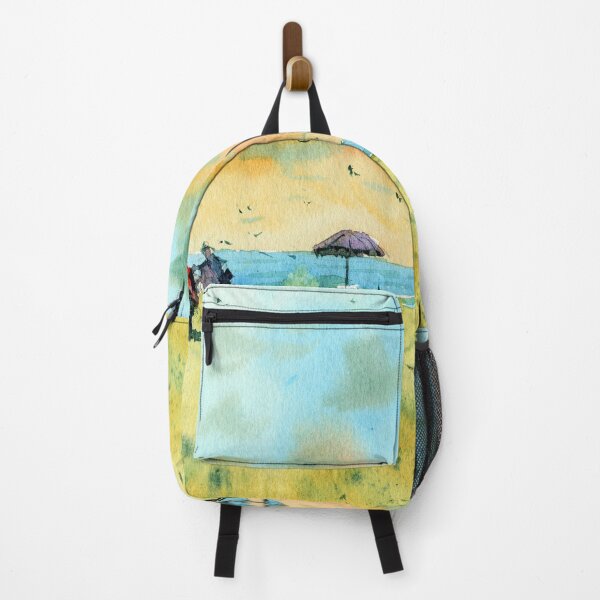 Item preview, Hot and Sunny Beach Landscape Painting with people designed and sold by darrenyeoart.