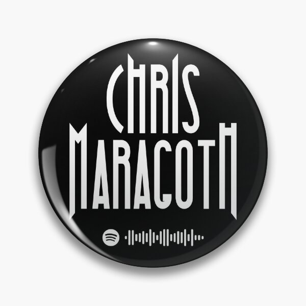 Chris Maragoth Logo & Spotify Code white Pin