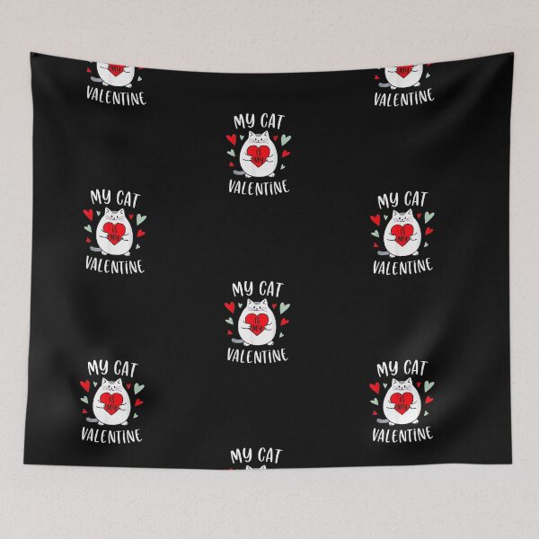 Item preview, My Cat Is My Valentine Kitten Lover Heart designed and sold by PrintexDesigns.