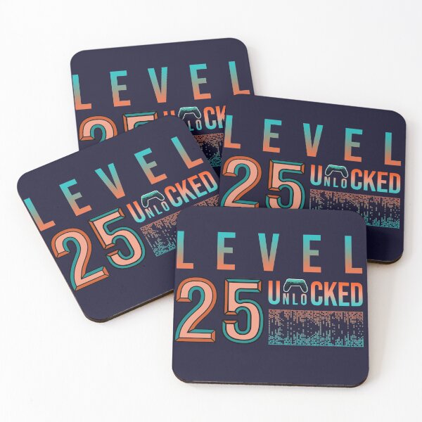 Item preview, 25th Birthday- Level 25 Unlocked- Birthday Gift Or Anniversary Gift For Game Lovers designed and sold by Designhub1000.
