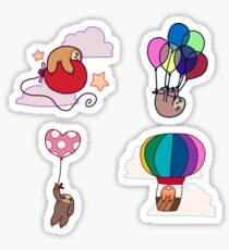 Four Balloon Sloths Sticker