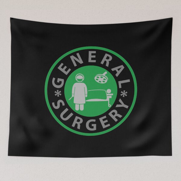 Item preview, general surgery logo. surgeon in the OR designed and sold by doctors-apparel.