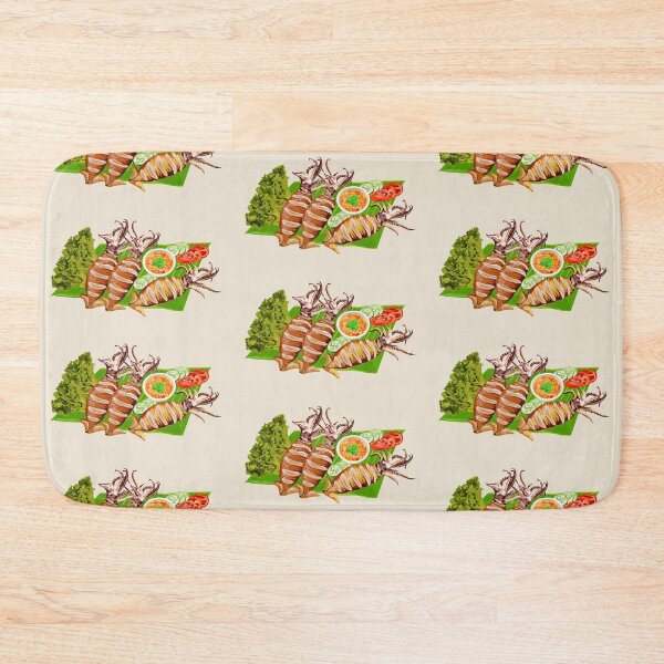 Item preview, Asian Chilli Grilled Squids Served On A Banana Leaf designed and sold by Alicia Chee.