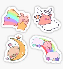 Four Rainbow Moon Pigs Sticker