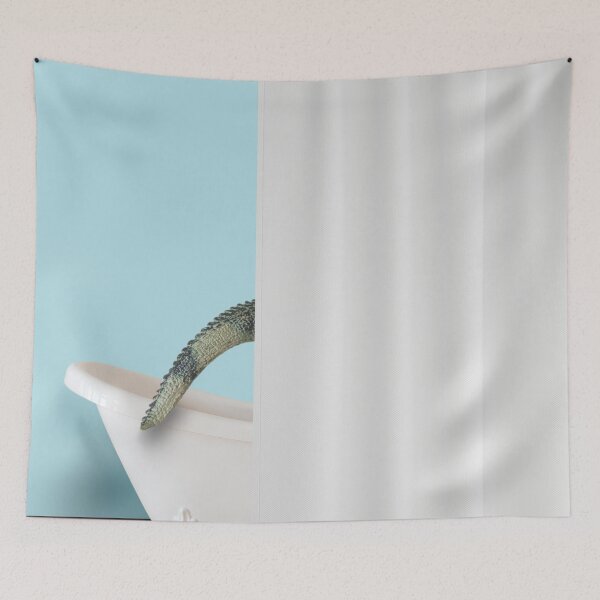 Item preview, Allosaurus hiding bathtub in blue designed and sold by ESCAPZ.