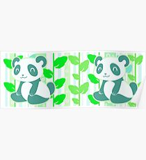 Póster Panda verde de la hoja