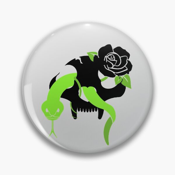Item preview, cat skull with rose and snake (Green/Black) designed and sold by CatMaGo.