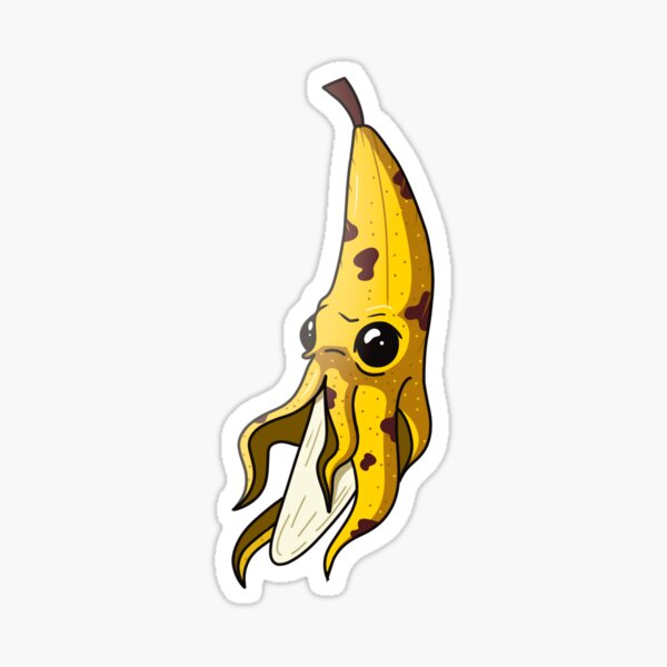 Yellow banana squid fish mutation Sticker