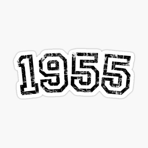 Year 1955 (Vintage Black&White) Birthday Sticker