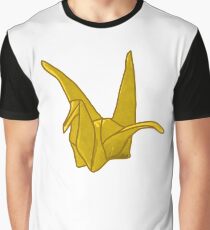 Yellow Origami Crane Graphic T-Shirt