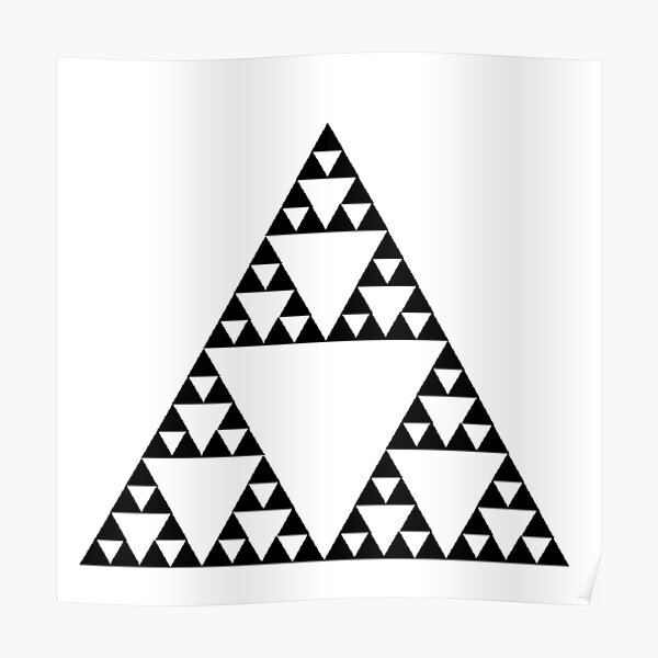 Sierpinski Triangle Fractal Math Art Poster