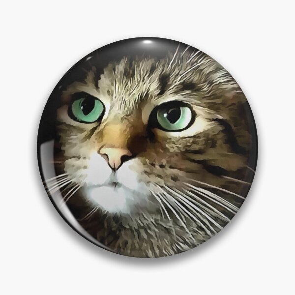 Item preview, Tabby Cat With Green Eyes Isolated On Black designed and sold by taiche.