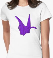 Purple Origami Crane Women's Fitted T-Shirt