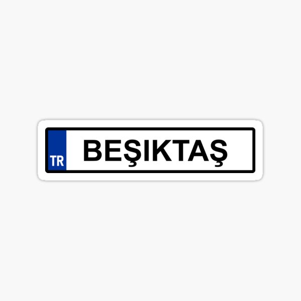 Realistisches Beșiktaș-Nummernschild Sticker