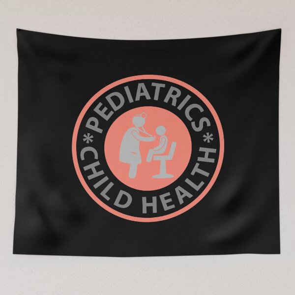 Item preview, pediatrics, child health logo. pediatrician examining a child designed and sold by doctors-apparel.