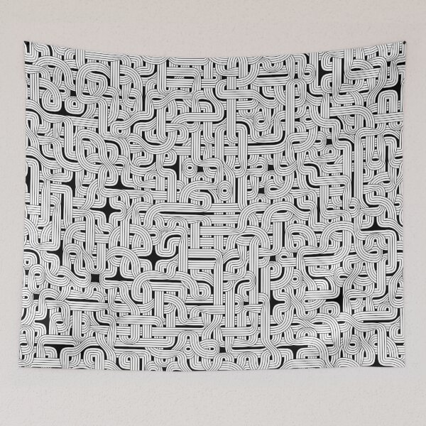 Item preview, Abstract White Hexagon Bezier Truchet Tiles #1 designed and sold by Reinder Nijhoff.