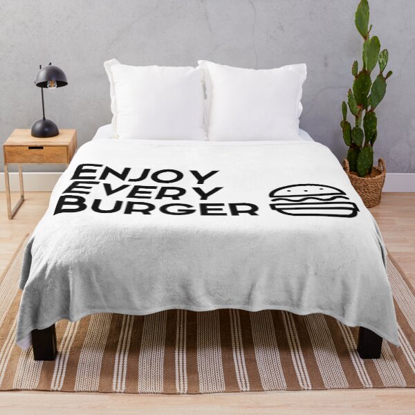 Item preview, Enjoy every burger black text designed and sold by wiggy38.