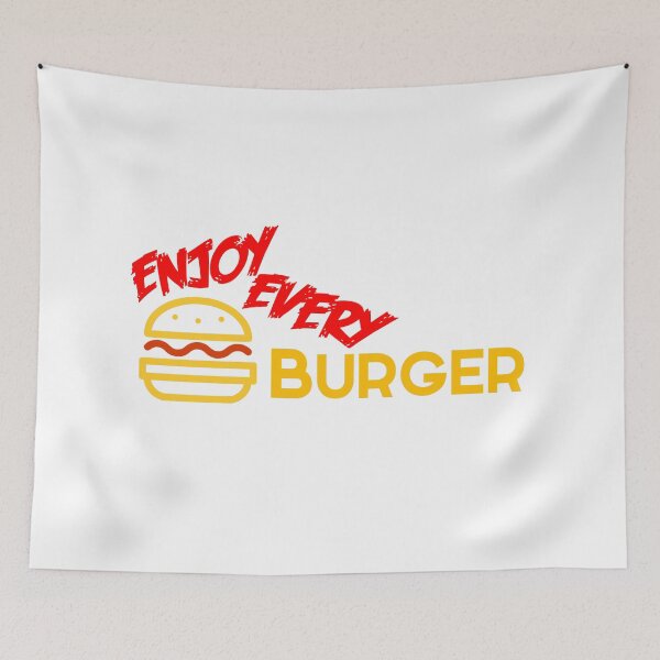 Item preview, Enjoy every burger black text designed and sold by wiggy38.