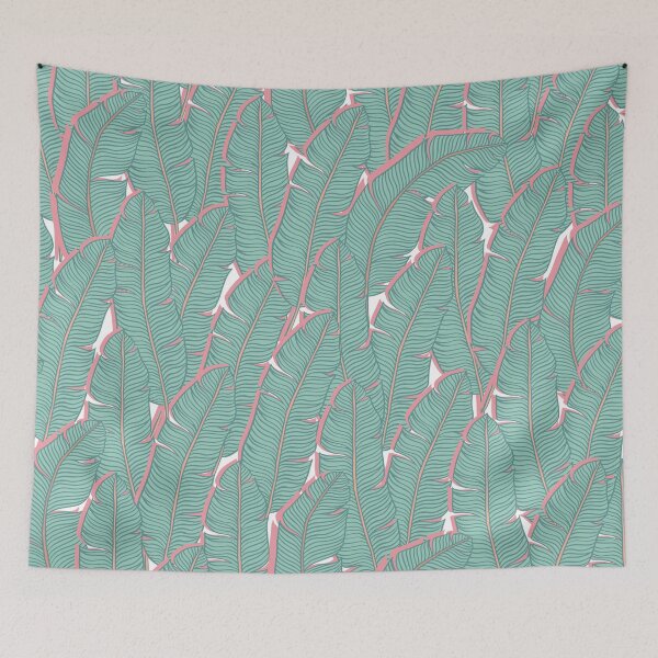 Item preview, Gray-turquoise banana leaves designed and sold by fowons.