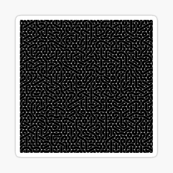 Abstract Black Hexagon Truchet Tiles #1 Sticker