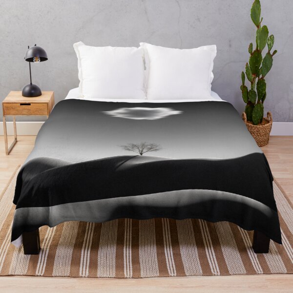 Item preview, paisaje minimalista blanco y negro con nube borrosa designed and sold by Mike Kiev art.
