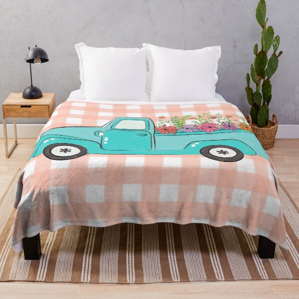Item preview, Vintage Floral Truck | Pink Plaid designed and sold by Lizzamour.