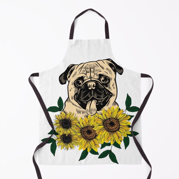 Item preview, Pug and sunflowers designed and sold by Melin-aRT.