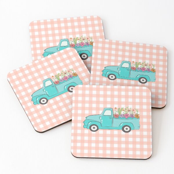 Item preview, Vintage Floral Truck | Pink Plaid designed and sold by Lizzamour.