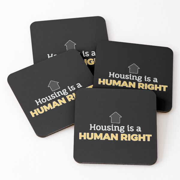 Item preview, Housing Is A Human Right - Yellow Grey Text Quote designed and sold by TheMajesticGoat.