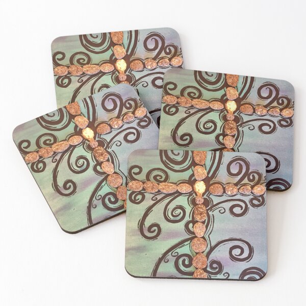 Item preview, Scrolled Cross with stones designed and sold by TrudysCreations.