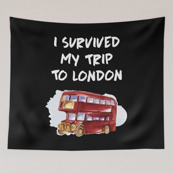 Item preview, London Souvenir Red Bus I survived my trip to London England designed and sold by Lenny Stahl.