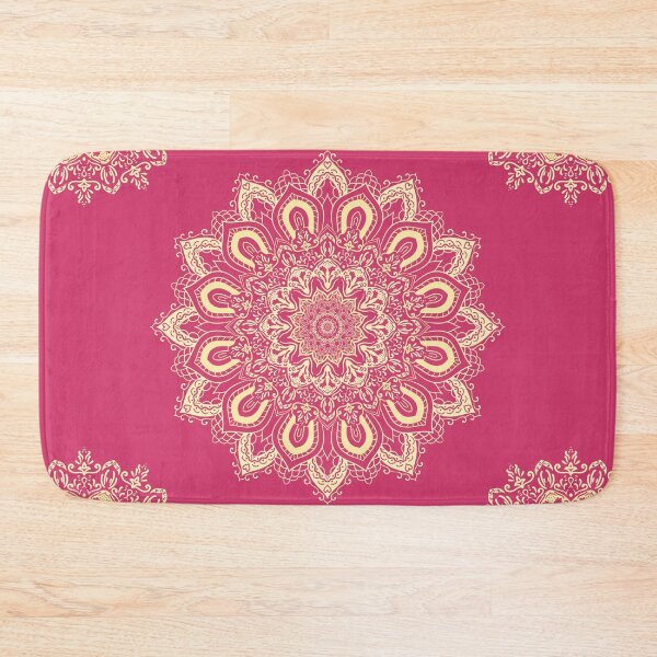 Item preview, Boho Pink Raspberry Sorbet Yellow Mandala Flower designed and sold by Eng-Sun.